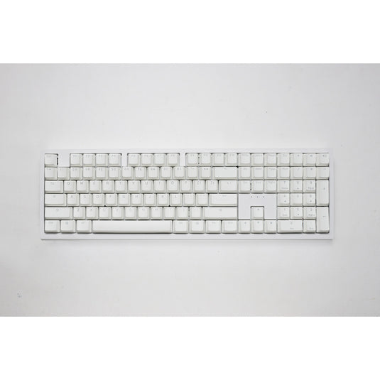 Ducky zero 6108 pure white rgb mechanisch gaming toetsenbord (wit, us lay-out (qwerty), cherry mx2a brown, 100%, rgb leds, double-shot pbt, hot swap, 2.4ghz | bluetooth | usb-c)