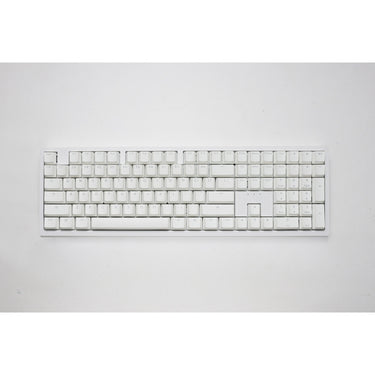 Ducky zero 6108 pure white rgb mechanisch gaming toetsenbord (wit, us lay-out (qwerty), cherry mx2a brown, 100%, rgb leds, double-shot pbt, hot swap, 2.4ghz | bluetooth | usb-c)