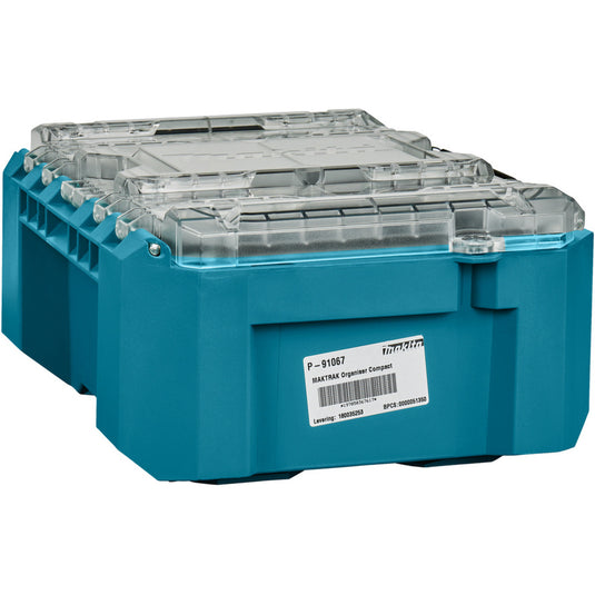 Makita maktrak organizer compact p-91067 gereedschapsbox (blauw zwart)
