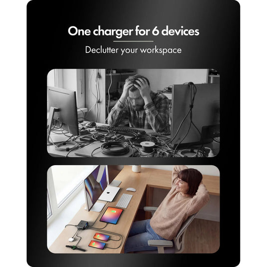 Icy box 240w gan oplaadstation (zwart)