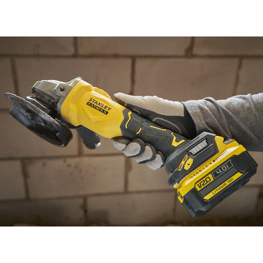 Stanley fatmax v20 18v haakse slijper 125mm (zwart geel, accu en oplader niet inbegrepen)