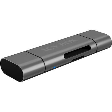Icy box ib-cr200-c externe cardreader met multi-usb connector kaartlezer (antraciet)