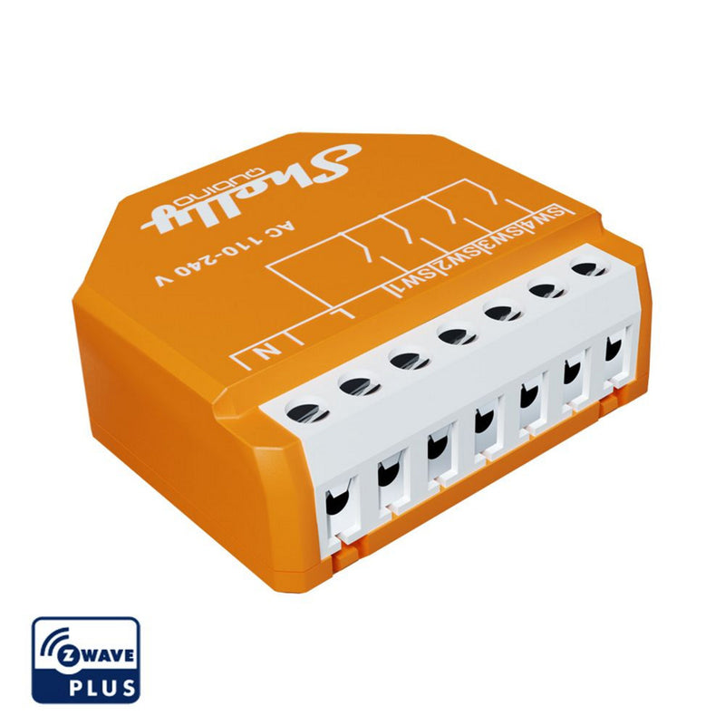 Load image into Gallery viewer, Shelly wave i4 lr (eu) schakelaar (oranje, z-wave)
