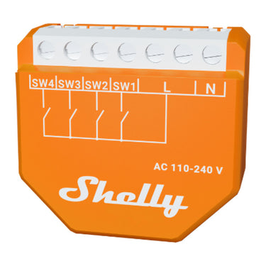 Shelly wave i4 lr (eu) schakelaar (oranje, z-wave)