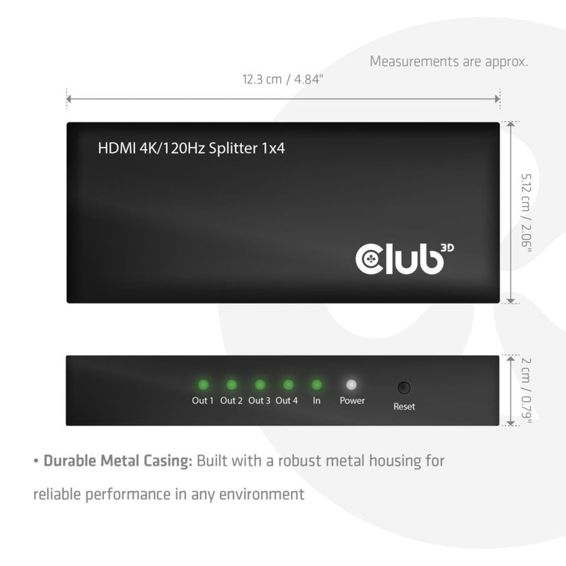 Load image into Gallery viewer, Club 3d hdmi splitter 1x > 4x hdmi 4k 120hz
