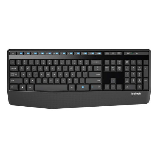 Logitech mk345 comfort wireless keyboard and mouse combo desktopset (zwart, us-international lay-out (qwerty), 100%)