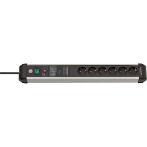 Brennenstuhl premium-protect-line, stekkerdoos 6-voudig met overspanningsbeveiliging (3m kabel, met schakelaar, made in germany)