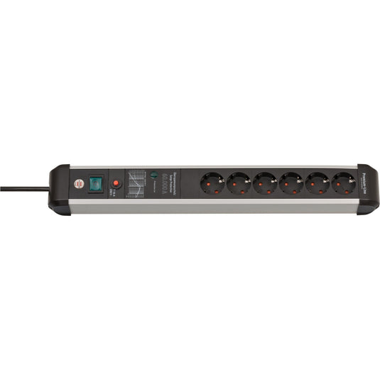 Brennenstuhl premium-protect-line 6-voudig stekkerdoos (zwart aluminium, 3 meter)