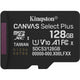 Kingston canvas select plus 128 gb microsdxc geheugenkaart (zwart, uhs-i u1, class 10, v10)