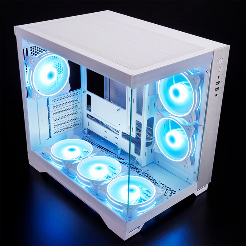 Load image into Gallery viewer, Chieftec visio midi tower behuizing (wit | 2x usb-a | 1x usb-c | rgb | tempered glass)
