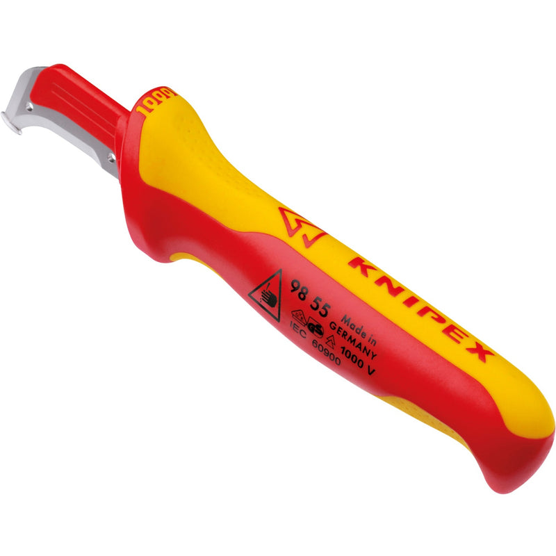 Load image into Gallery viewer, Knipex ontmantelingsmes 9855sb (rood geel, 180 mm)
