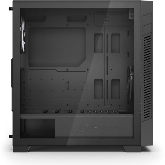 Sharkoon s25-w2 argb midi tower behuizing (zwart | 2x usb-a | 1x usb-c | rgb | tempered glass)