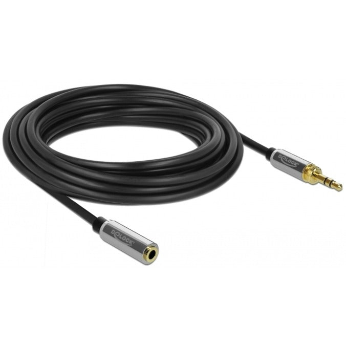 Load image into Gallery viewer, Delock stereo jack 3,5 mm 3-pin male > female verlengkabel (zwart, 5 meter)
