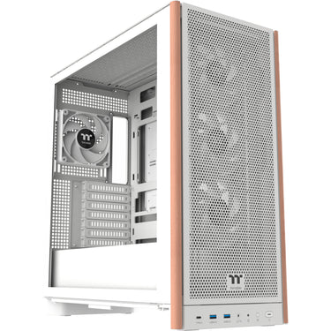Thermaltake s370 ws snow midi tower behuizing (wit | 2x usb-a | 1x usb-c | tempered glass)