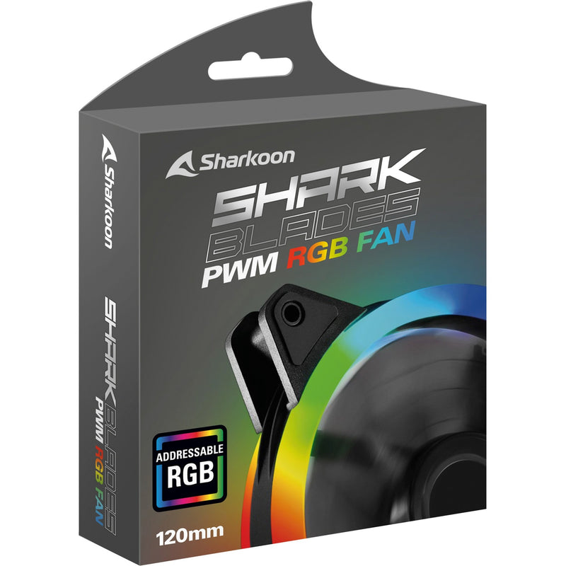 Load image into Gallery viewer, Sharkoon shark blades pwm rgb case fan (zwart, 120 x 120 x 25 mm)
