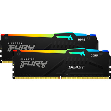 Kingston fury beast rgb 32 gb ddr5-5600 (2x 16 gb) werkgeheugen (zwart, kf556c40bbak2-32, xmp 3.0)