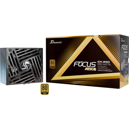 Seasonic focus gx-850-v4 atx3.1 modulaire 850 watt voeding (zwart, 1x 12vhpwr, 3x pcie)