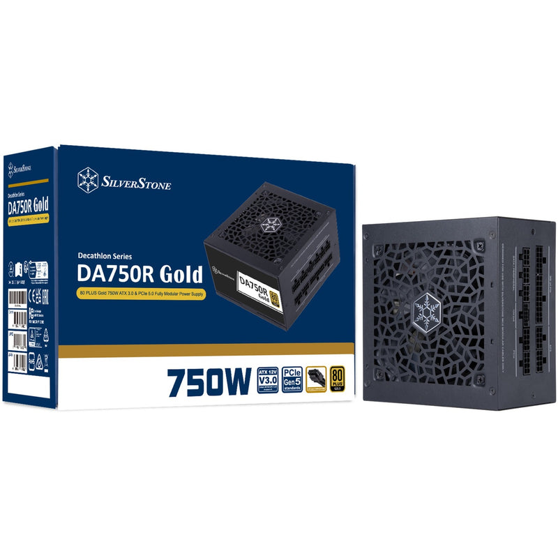 Load image into Gallery viewer, Silverstone da750r gold modulaire 750 watt voeding (zwart, 4x pcie)
