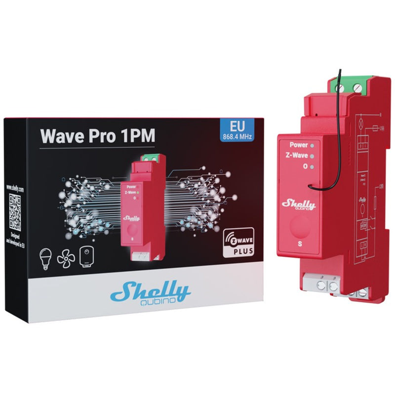Load image into Gallery viewer, Shelly qubino wave pro 1pm relais (rood)
