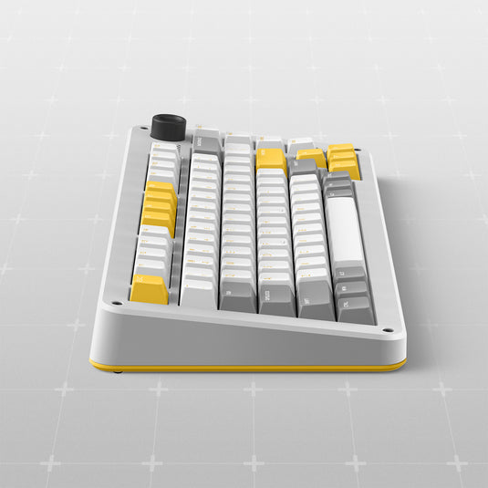 Ty iqunix zx75 gravi wave wireless mechanical keyboard (grijs, us lay-out (qwer), gateron red, 75%, rgb leds, hot-swappable, double-shot pbt, 2.4ghz | bluetooth 5.1 | usb-c)