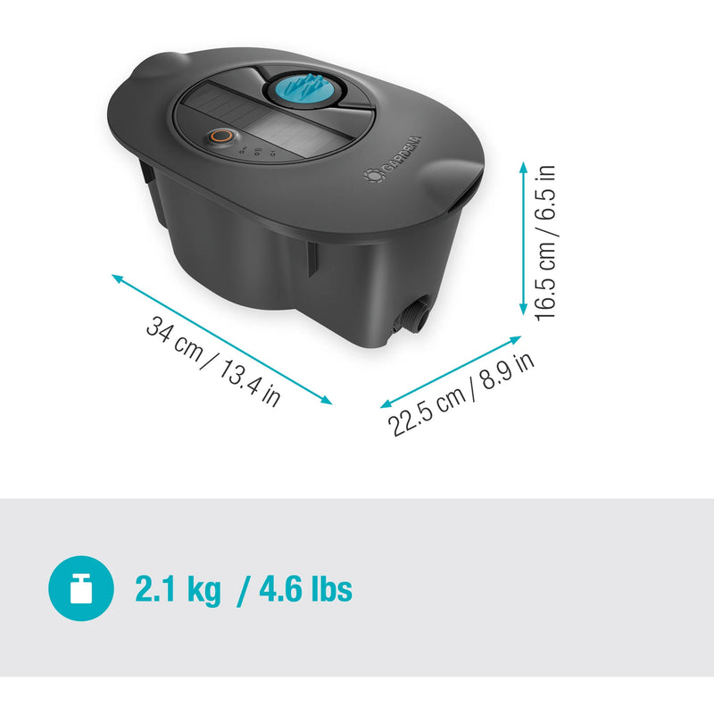 Load image into Gallery viewer, Gardena pipeline-irrigatiesysteem aquaprecise op zonne-energie voor gazon sprinklersysteem (grijs turquoise)

