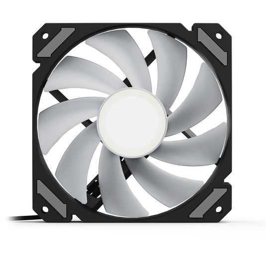 Sharkoon shark mirror rgb pwm case fan (zwart, 120 x 120 x 25 mm)