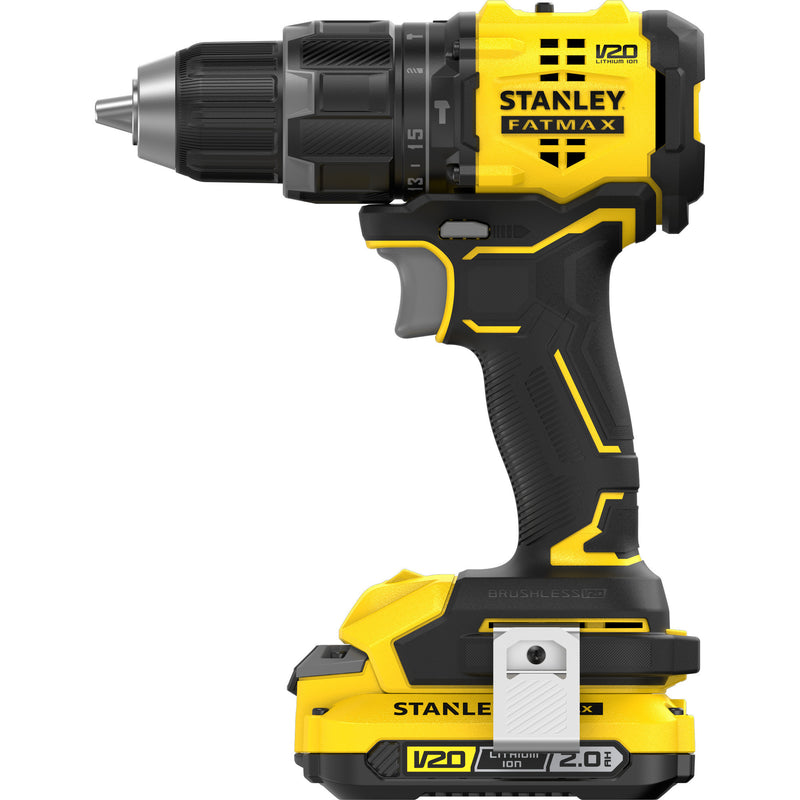Load image into Gallery viewer, Stanley fatmax v20 18v schroefklopboormachine klopboorschroevendraaier (zwart geel, 2 accu's en oplader inbegrepen, met koffer)

