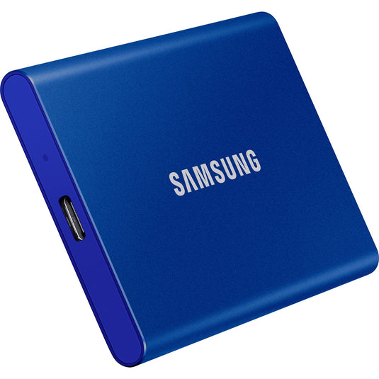 Samsung portable t7, 2 tb externe ssd (blauw, mu-pc2t0h ww, usb-a 3.2 (10 gbit s))