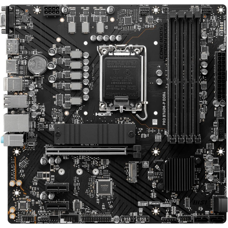 Afbeelding laden in galerijviewer, Msi pro b760m-p ddr4 socket 1700 moederbord (zwart, raid, gb-lan, sound, µatx)

