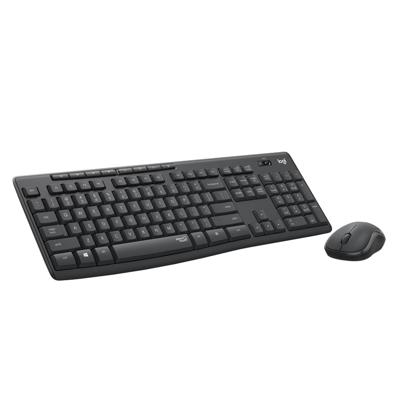 Afbeelding laden in galerijviewer, Logitech mk295 silent wireless keyboard and mouse combo desktopset (zwart, us-international lay-out (qwerty), 100%)
