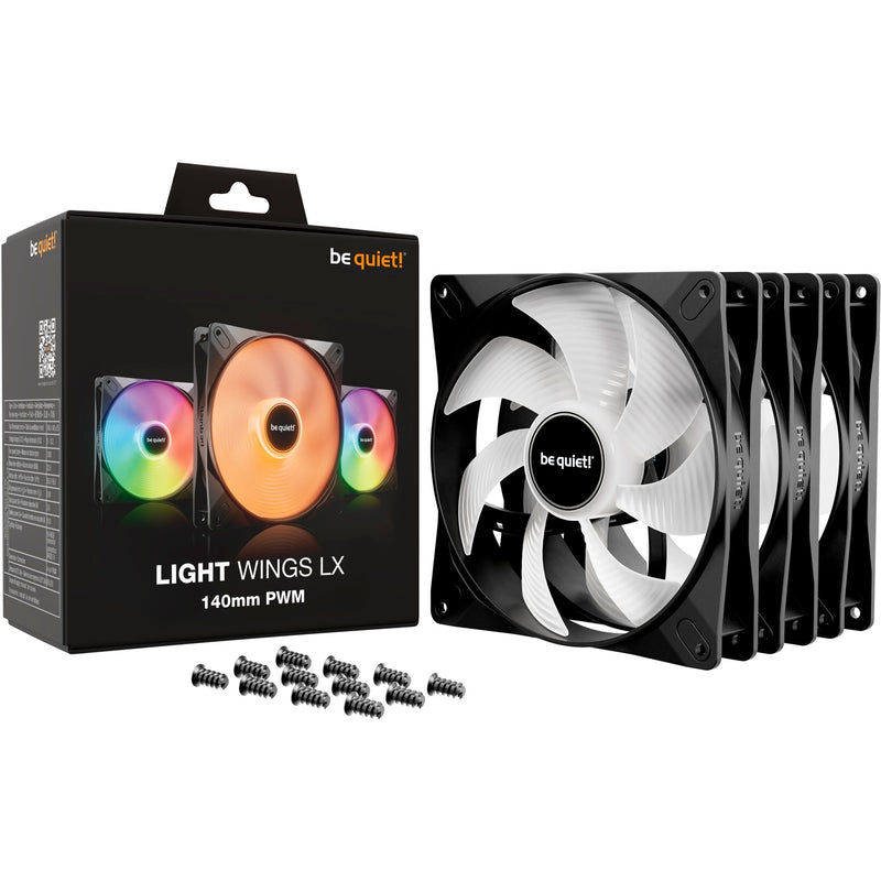 Load image into Gallery viewer, Be quiet! light wings lx pwm rgb case fans (zwart, 3 stuks, 140 x 140 x 25 mm)
