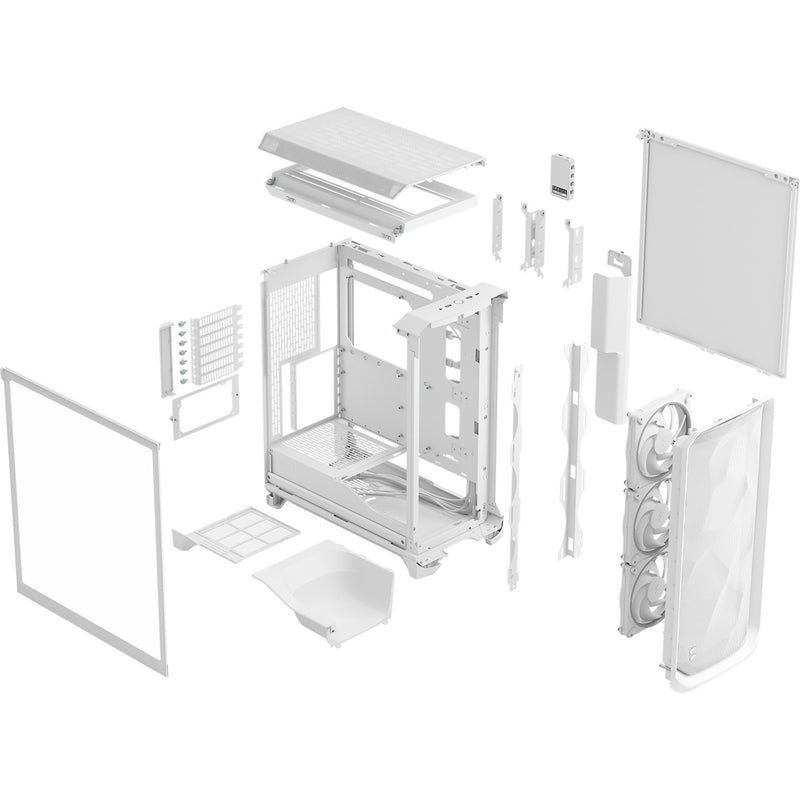 Cargue la imagen en el visor de la galería, Fractal design meshify 3 ambience pro rgb midi tower behuizing (wit | 2x usb-a | 1x usb-c | rgb | tempered glass)
