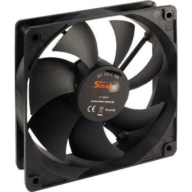 Inter-tech f-120-s 120x120x25 mm case fan (zwart, 120 x 120 x 25 mm)