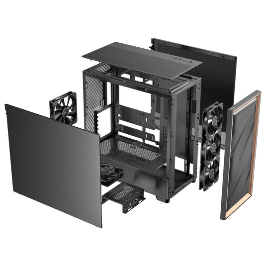 Antec flux se midi tower behuizing (zwart | 2x usb-a | 1x usb-c)