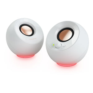 Creative pebble se pc-luidspreker (wit, bluetooth, usb-c, aux, rgb)