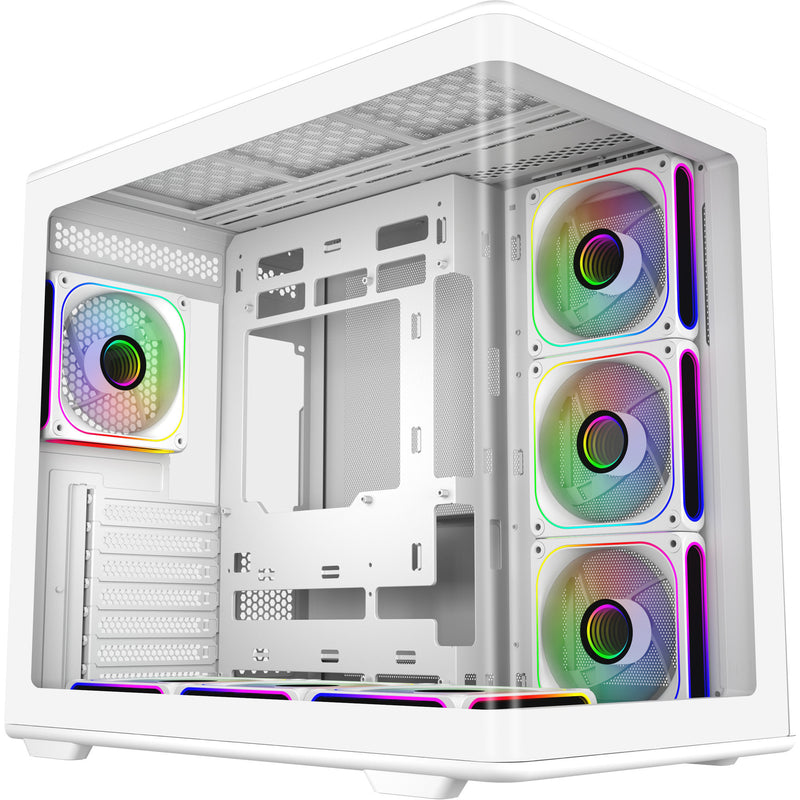 Load image into Gallery viewer, Cooler master elite 600 midi tower behuizing (wit | 2x usb-a | 1x usb-c | tempered glass)
