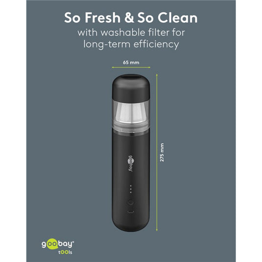 Goobay cordless mini vacuum cleaner superior handstofzuiger (zwart)