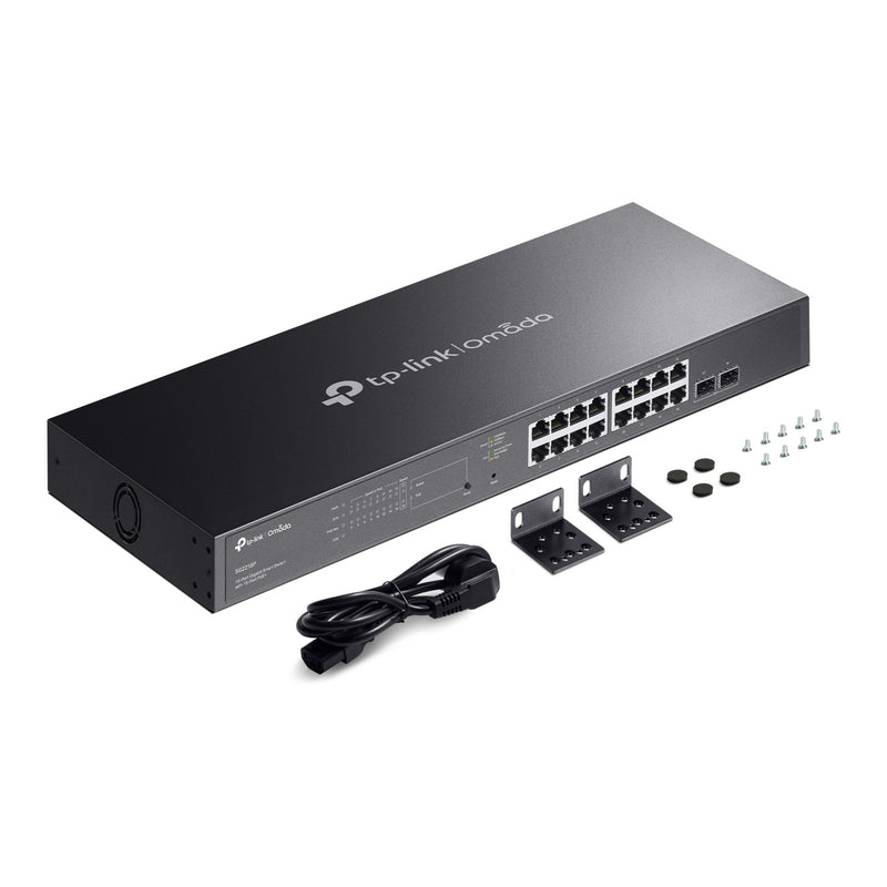 Chargez l'image dans la visionneuse de la galerie, Tp-link omada sg2218p jetstream 18-poorts gigabit smart switch (zwart, 16x poe+, 2x gigabit sfp)
