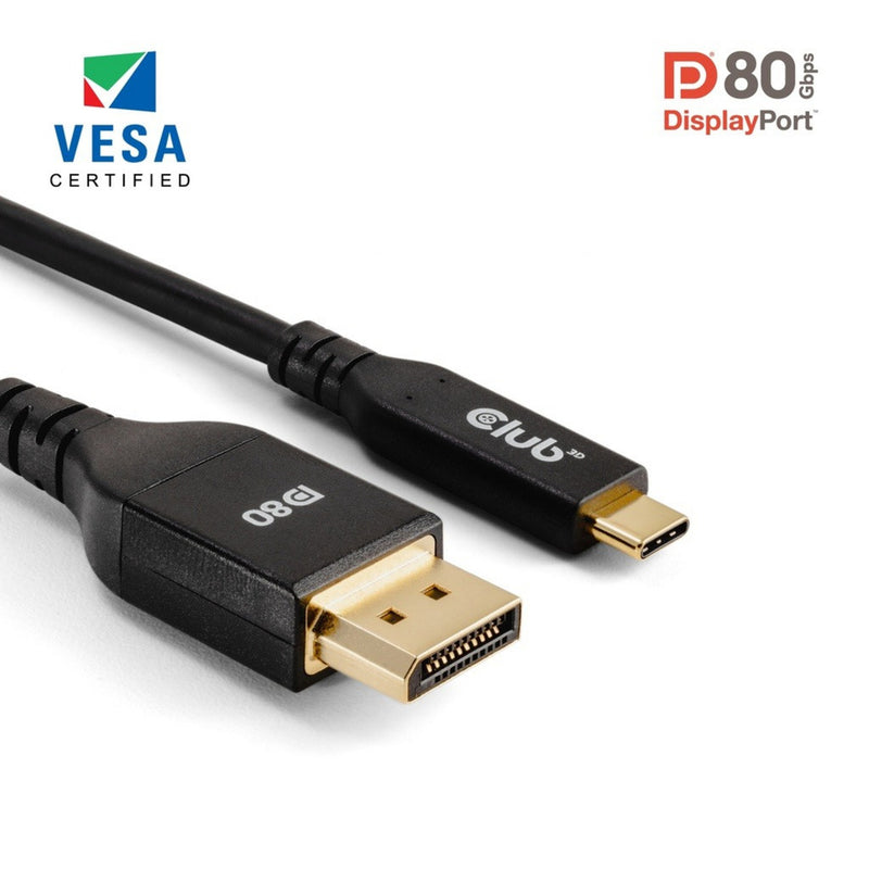 Laden Sie das Bild in Galerie -Viewer, Club 3d usb-c naar displayport dp80 bidirectioneel adapter (zwart, 1 meter, vesa-gecertificeerd)
