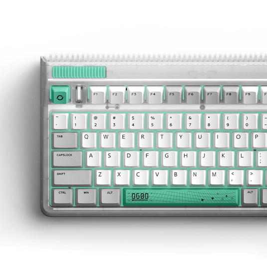 Iqunix og80 wormhole wireless mechanical keyboard (grijs, us lay-out (qwerty), cherry mx brown, 80% (tkl), rgb leds, hot-swappable, pbt, 2.4ghz | bluetooth 5.1 | usb-c)