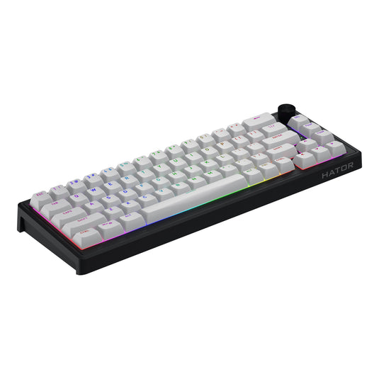 Hator skyfall mag ultra 8k rgb mechanisch gaming toetsenbord (zwart, us lay-out (qwerty), hator aurum ice, 65%, rgb, double-shot pbt, hot-swap)