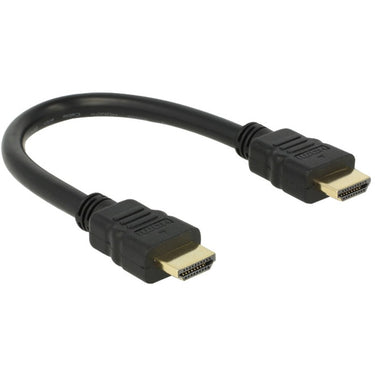 Delock high speed hdmi met ethernet - hdmi a male > hdmi a male kabel (zwart, 0,25 meter, 4k)