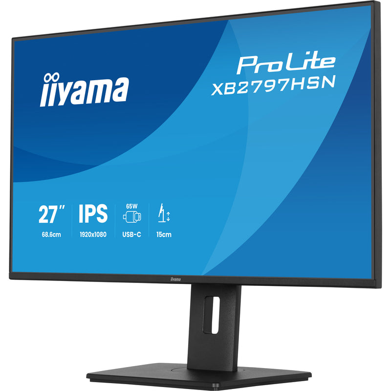 Load image into Gallery viewer, Iiyama prolite xb2797hsn-b1 27 monitor (zwart, 100 hz, hdmi, displayport, usb-c, lan, audio)
