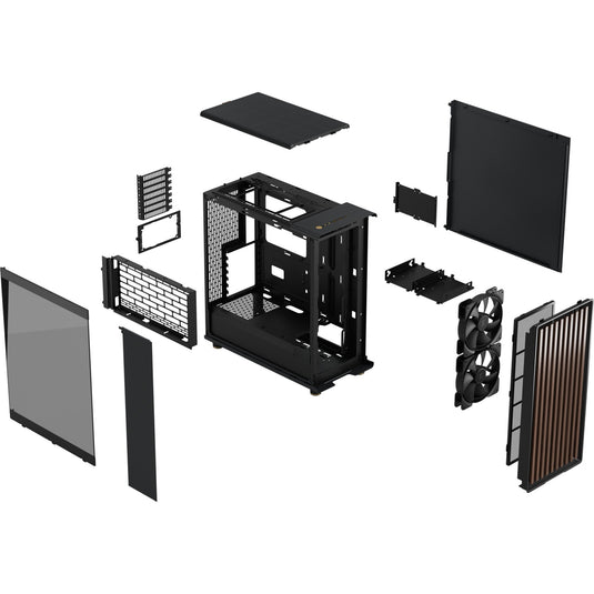 Fractal design north midi tower behuizing (zwart | 2x usb-a | 1x usb-c | tempered glass)