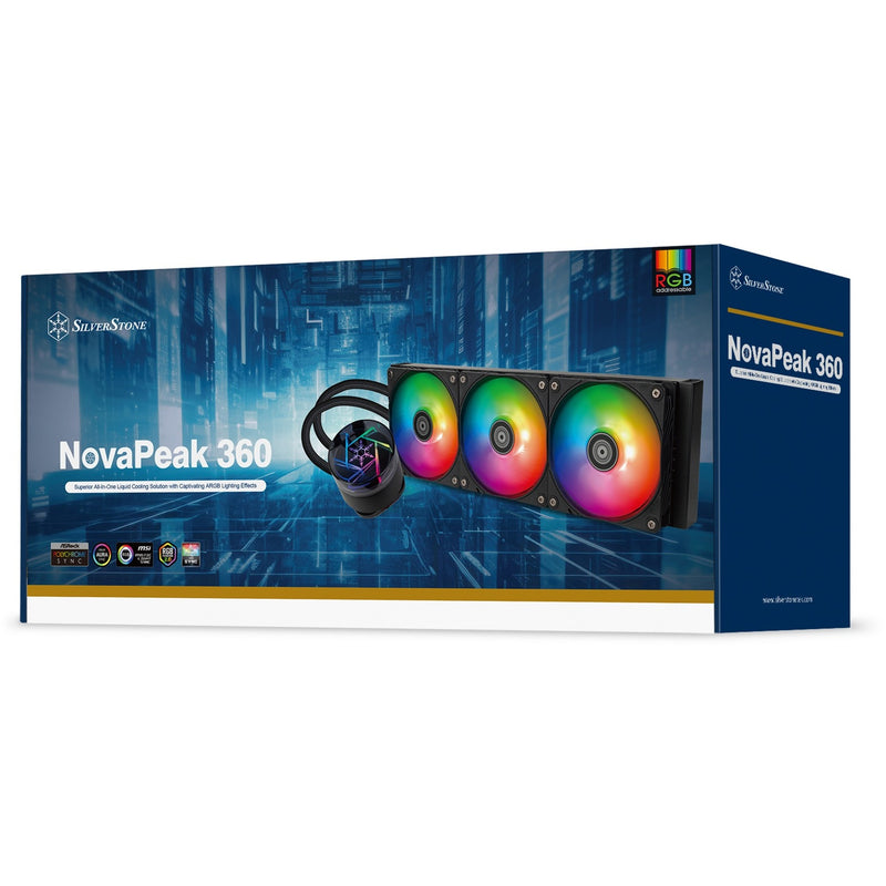 Load image into Gallery viewer, Silverstone novapeak 360 argb waterkoeling (zwart, 4 pin pwm)
