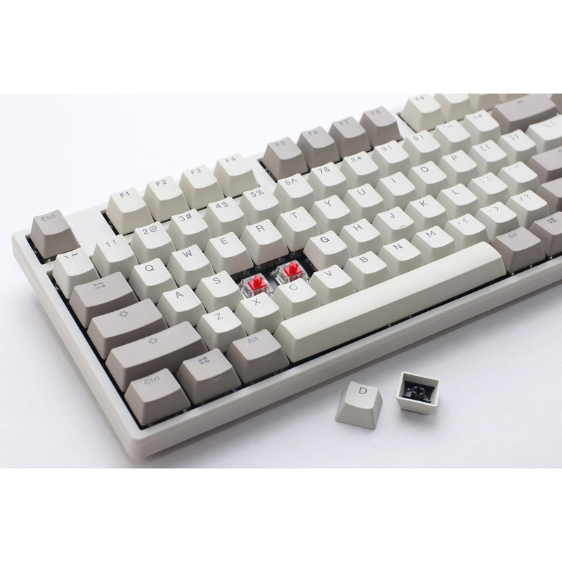 Load image into Gallery viewer, Ducky origin vintage, toetsenbord (grijs, us lay-out, cherry mx brown, hot swap, pbt double-shot keycaps)
