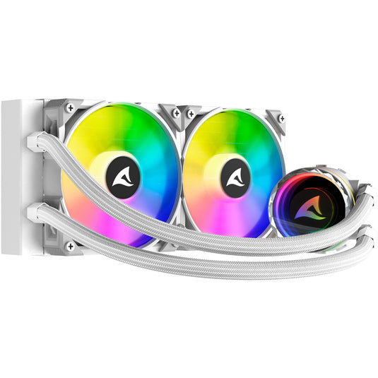 Sharkoon s80 rgb white waterkoeling (wit, 4-pins pwm fan-connector)