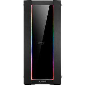 Sharkoon elite shark ca200g big tower behuizing (zwart | 4x usb-a | rgb | tempered glass)
