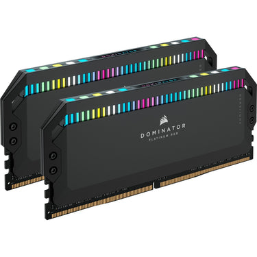 Corsair dominator platinum rgb 64 gb ddr5-5200 (2x 32 gb) werkgeheugen (zwart, cmt64gx5m2b5200c40, xmp 3.0)