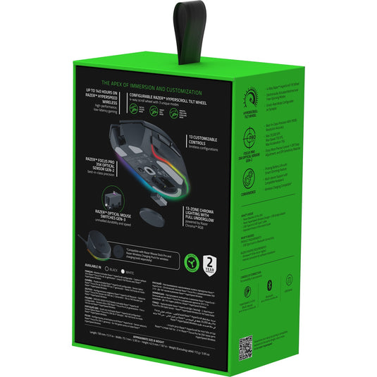 Razer basilisk v3 35k gaming muis (zwart, 35000 dpi, chroma rgb)